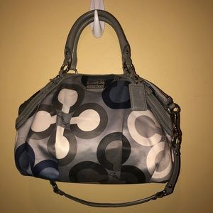 Coach Madison Clover Grey Blue Convertible Bag